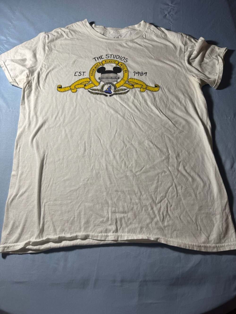 The Lost Bros White MGM Parody Logo T-Shirt Large